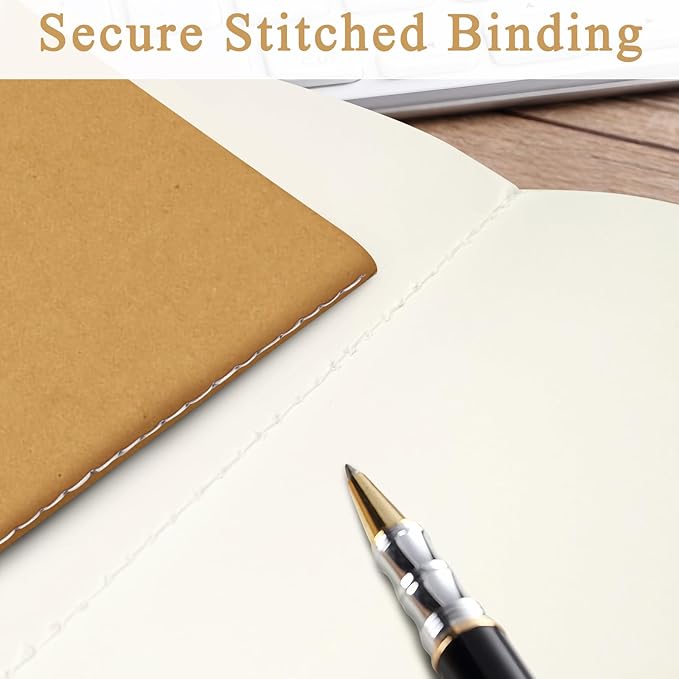 24 Pack Blank Books for Kids - 5.5"x 8.3", 60 Pages - Small Journals Bulk, Girls Notebooks for Drawing & Writing, Sketchbooks with Kraft Brown Soft Cover, Unlined Paper, A5 Travel Size