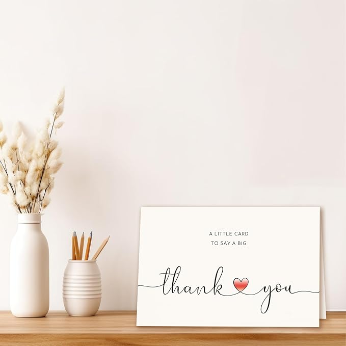 Funny Thank You Gifts for Men Women, Single Thank You Card for Teacher Boss Coworker, A Little Card to Say A Big Thank You