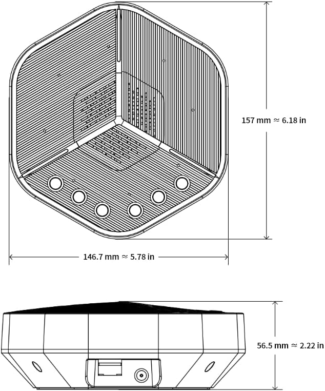 BMC10 Speakerphone • Conference Speaker with Microphone • 360°Voice Pickup • 5 POE Cascades • Advanced Noise Reduction • USB-C Plug & Play • Compatible with Zoom,MS Team,Skype