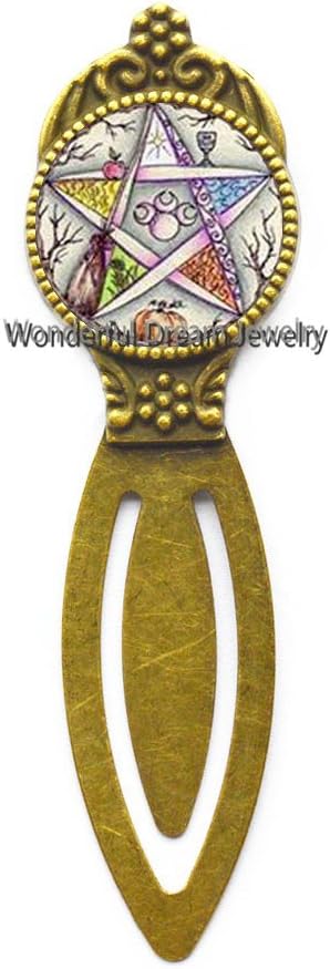 Pentagram Bookmark,Pentacle Bookmark, Wicca Bookmark, Pagan Bookmark, Wiccan Jewellery, Pagan Gift, Handmade Jewelry,PU084 (Brass)