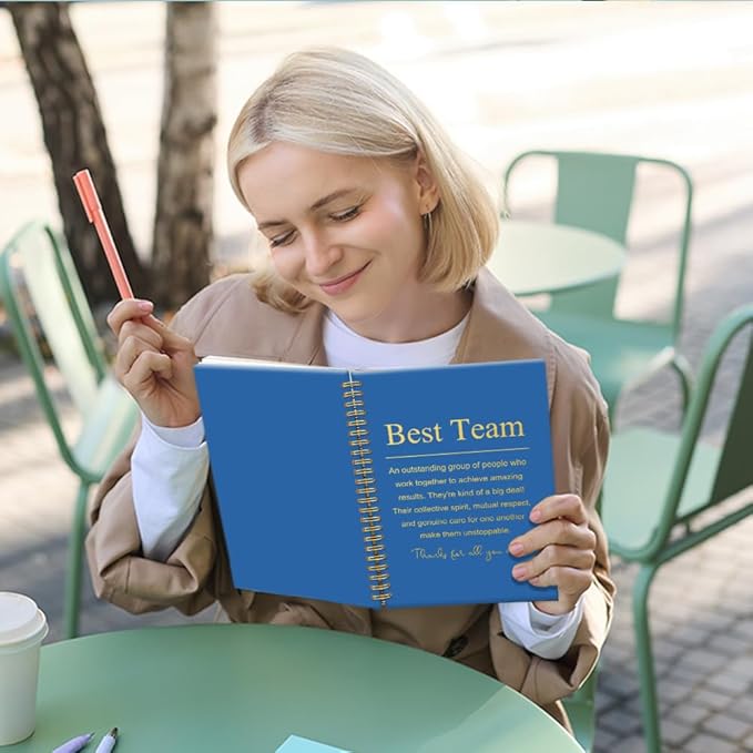 Best Team 160 Blank Pages Blue Spiral Notebook, Employee Thank You Gifts, Team Appreciation Gifts, Team Notebooks for Employees, Team Member Gifts for Coworkers, Teamwork Gifts for Staff I