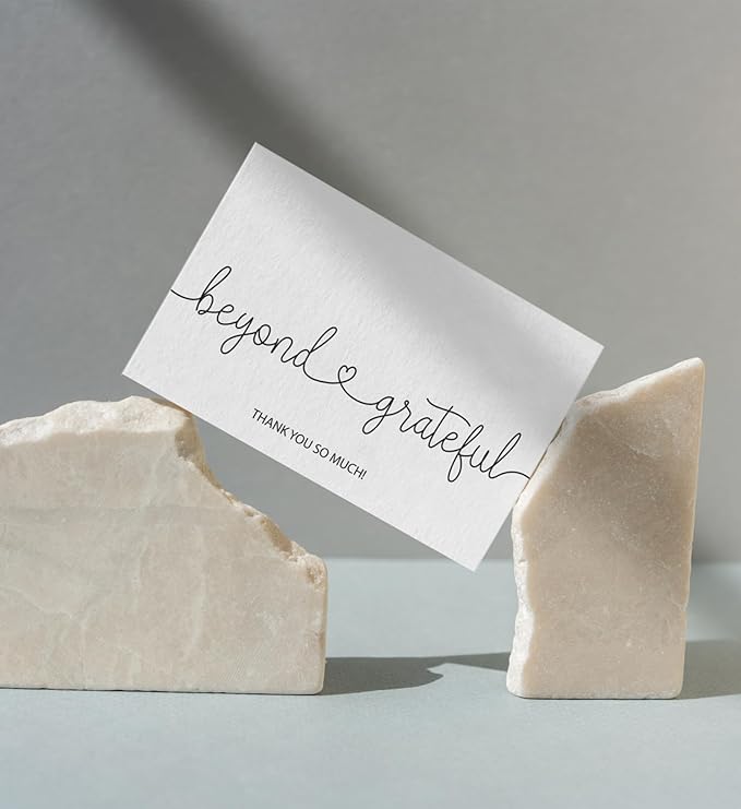 Thank You Cards Beyond Grateful Cards - Bulk Pack of 20 with Kraft Envelopes and Stickers, 4x6 Inch Professional Looking, Suitable for Business, Baby Shower, Wedding, Graduation, Bridal Shower