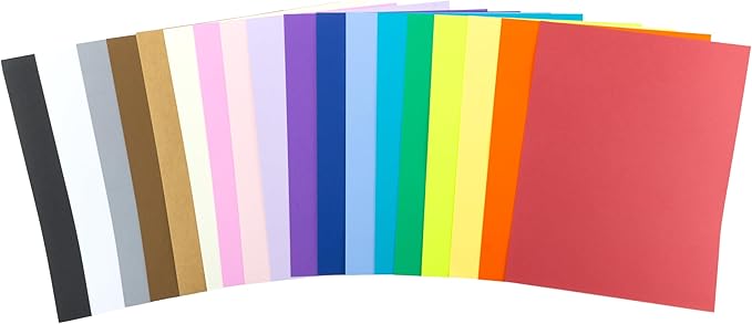Cardstock 8.5 x 11 Paper Pack - 65lb Card Stock for Crafts, Cardmaking, Printers - 200 Scrapbook Sheets, Assorted Colors - Double Sided with Solid Core, Kaleidoscope