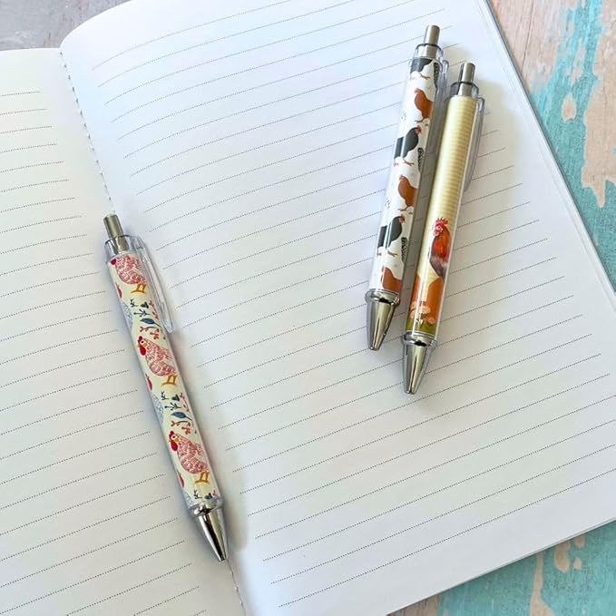 10PC Chicken Writing Pens Rooster Hay Chickens Lovers Ballpoint Lady Pen Office Supplies Pencils Bird Turkey Duck Roosters for Women Men Fun Themed Gag Gifts Gift Accessories Desk Decor Novelty