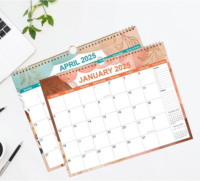 2025-2026 Calendar - Wall Calendar 2025-2026 from January 2025 to June 2026, 18 Months Calendars with Thick Paper, 11" x 14.5", Gold Leaf