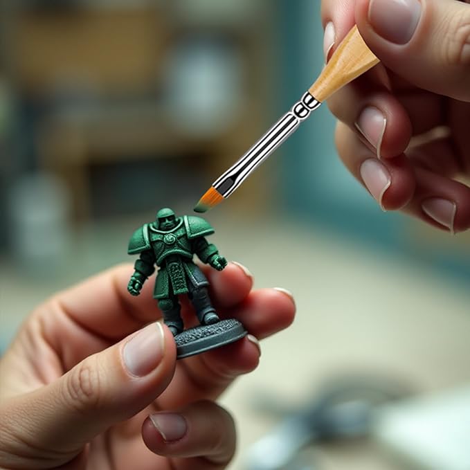 6Pcs Micro Paint Brushes Set with Triangular Handles - for Acrylics, Oils, Watercolors & Paint by Number, Citadel, Figurine, 40k,Mandala Painting(2PACK)