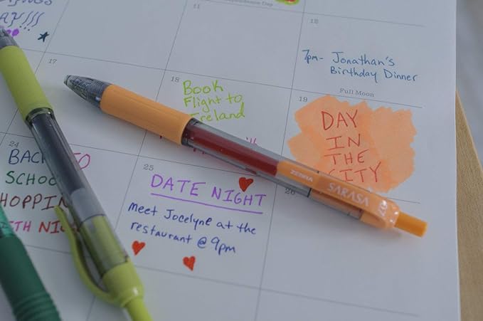 Zebra Pen Sarasa Dry X20 Retractable Gel Pen, Medium Point, 0.7mm, Red Ink, 12-Pack