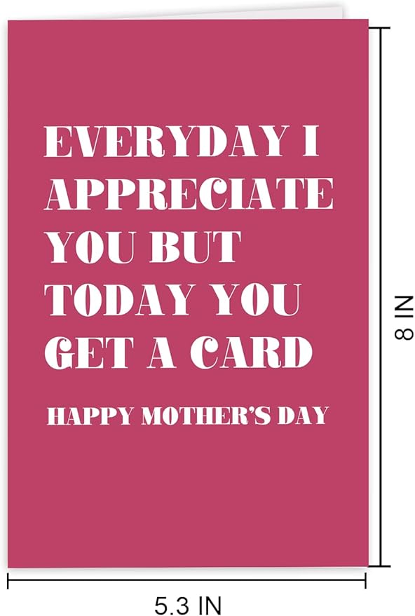 UUEFKTN Cute Mother's Day Card For Mom, Happy Mothers Day Card from Daughter Son Children, Appreciation Gift for Mom