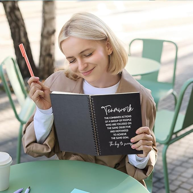 Teamwork 160 Blank Pages Spiral Notebook, Team Notebooks for Employees, New Job Gifts Promotion Gifts, Teamwork Gifts for Coworkers, Team Gifts for Staff, Office Team Work Gifts for Colleague D