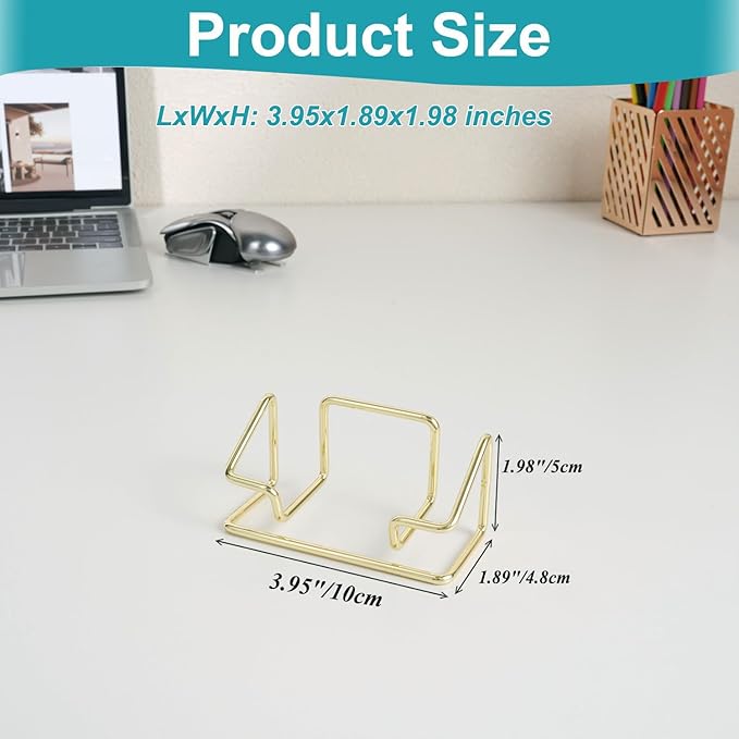 Gold Business Card Holder for Desk, Business Card Holder Display Stand, Desktop Modern Business Card Organizer, Office Business Name Card Holder, 1 Pack