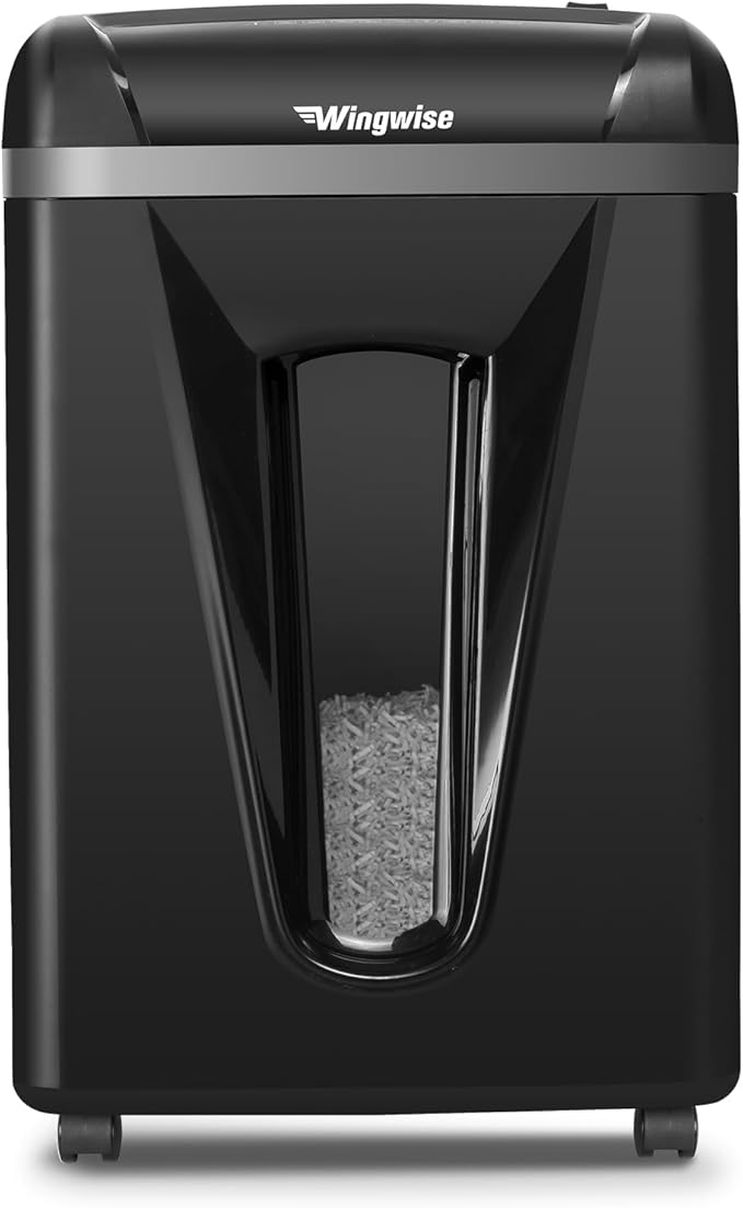 P-5 High-Security Micro-Cut Shredder (2x12mm, 58dB) – 9 Sheets, 2.4m/min, Shreds CDs/Credit Cards, 5.8Gal Bin for Home/Office