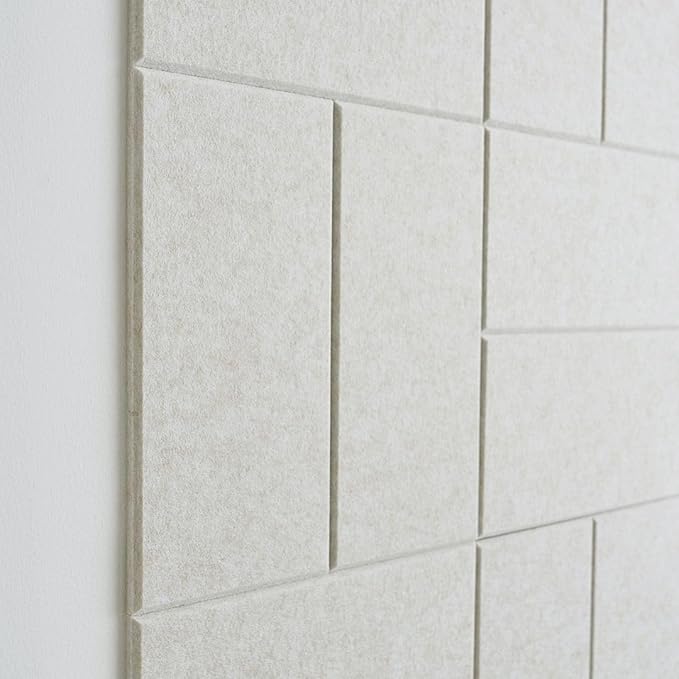 Large Cork Board for Office -Pack of 24- Black Felt Board Alternative - Felt Bulletin Board Tiles for Office Wall Decor, Push pin Board Wall Organizer for Office (Ivory Tan)