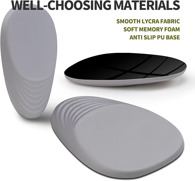 Hokafenle Ergonomic Mouse Pad Wrist Support, Terraced Slope Carpal Tunnel Wrist Pad for Mouse with Unibody Memory Foam, Wrist Rest Pain Relief Mousepad (Silvery White, 11.8x7.9 in)