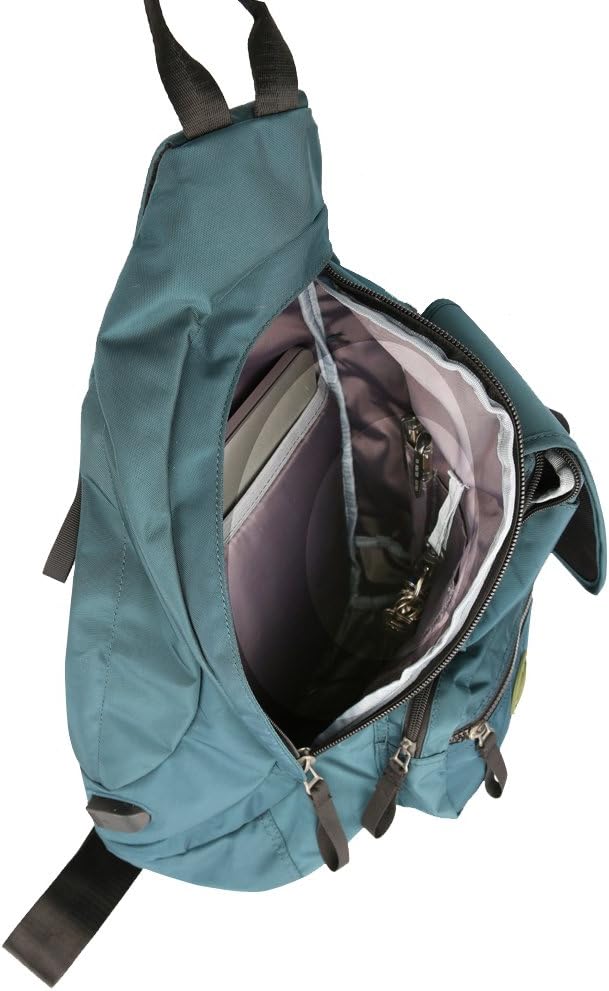 Larswon Sling Bag with USB Charging Port, Sling Backpack USB, Shoulder Backpack, Large Crossbody Bag, Chest Bag Large Dark Green