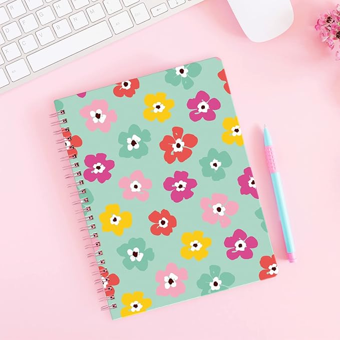 Sweetzer & Orange S&O Cute Spiral Notebooks - College Ruled Spiral Notebook with Pockets - Hardcover Notebook for Women - Cute Notebooks for School & Journal - 80 Double-Sided Pages, 6.25" x 8.25”