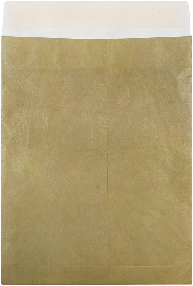 JAM PAPER Tyvek Tear-Proof Open End Catalog Envelopes - 10 x 13 - Gold - 25/Pack