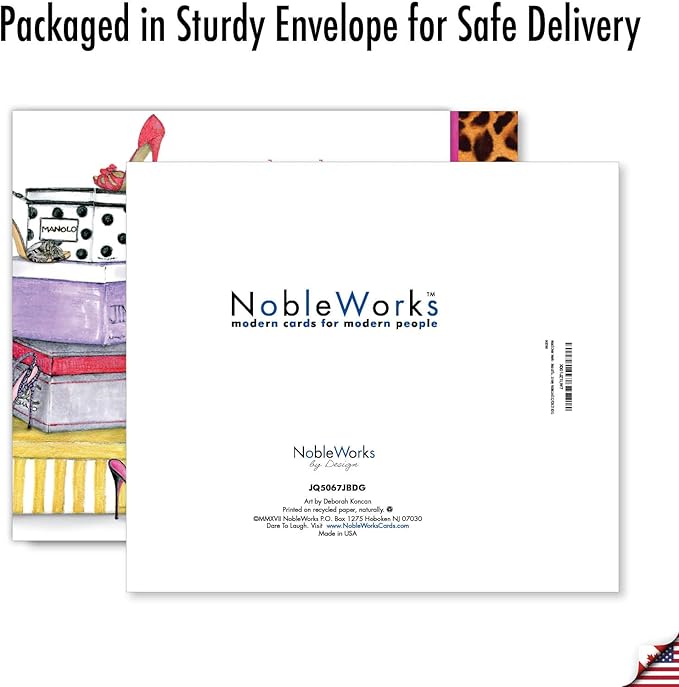 The Best Card Company - 1 Large Birthday Card with Envelope (8.25 x 9.75 Inch) - Fun Celebration Card for Birthdays - Head Over Heels JQ5067JBDG