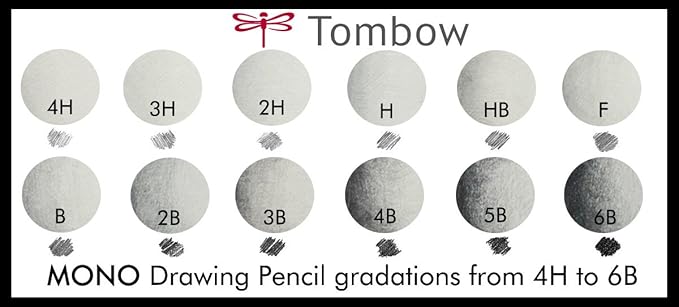 Tombow 51508 MONO Drawing Pencil, B, Graphite 12-Pack