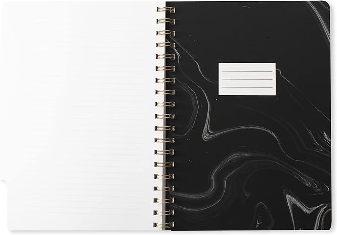 Fringe Studio Large Tab Notebook,Marble Gray, Flexible Paperback Cover, College Ruled, 5 Subject/Die-Cut Dividers, Notebook, 7.25" X 10", 180 Lined Pages (343005), Multicolor