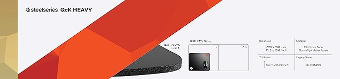 SteelSeries QcK Gaming Mouse Pad - Medium Thick Cloth - Peak Tracking and Stability - Black