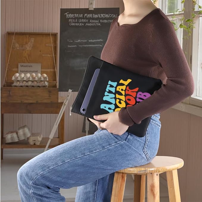 Anti Social Book Club Book Sleeve Book Readers Book Cover Book Lovers Gift Introvert Book Gift Funny Sarcastic Gift Bookish Bookworm Bibliophile Gift (Antisocial Bblk)