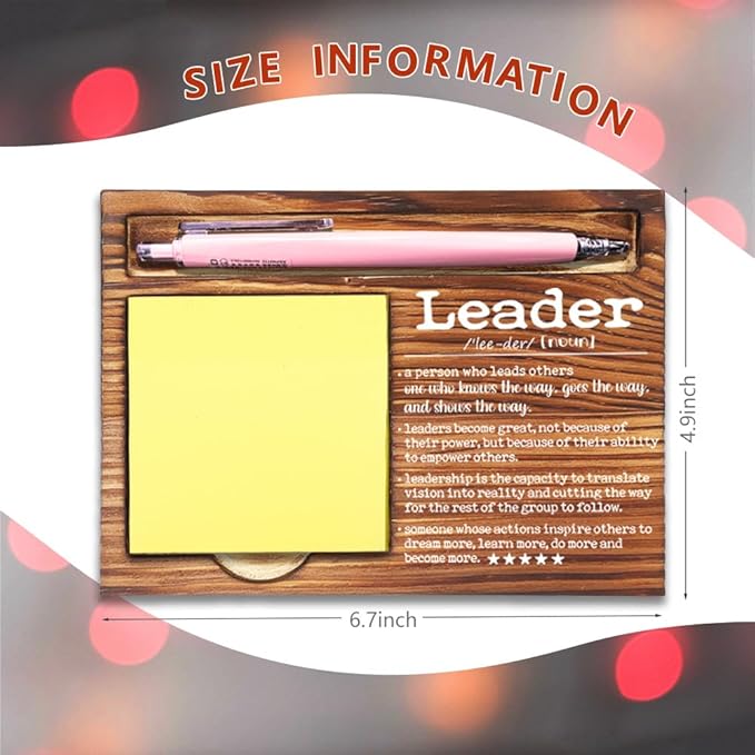 Thank You Appreciation Gifts for Leader, Great Leader Gifts for Women, Best Team Leader Gifts for Women Men, Going Away Gift Retirement Gift for Leader Self-Stick Note Pad Holders-DW51