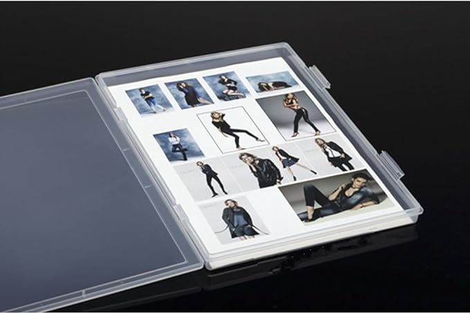 Portable A4 File Box Transparent Plastic Box Office Supplies Holder Document Paper Organizers Case PP Storage Collections Container Magazine Organizers Box Case 2pcs (11.8 x 8.3 x 0.8inch)