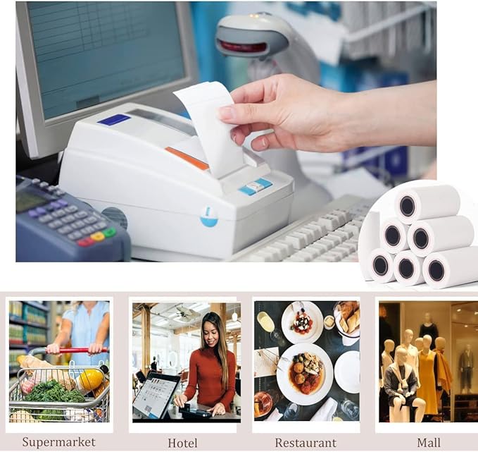 OausTect 3 1/8" x 230' Direct Thermal Paper Roll for Credit Receipt, Cash Register, POS Paper (50roll)