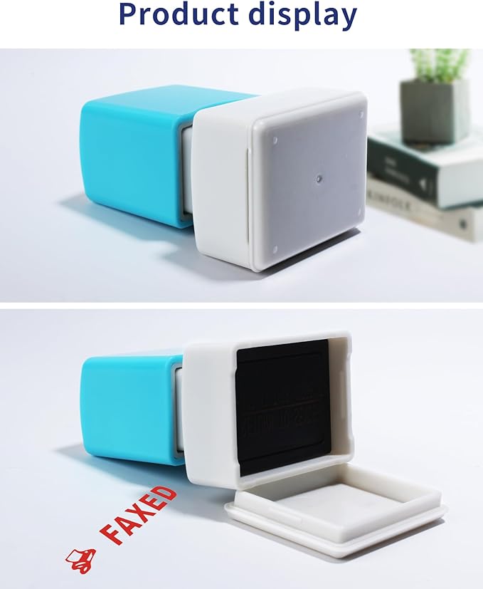 WAFJAMF Faxed Stamp–Pre-Inked Rubber Stamp Red Ink Office Stamp Message Stamp-Medium