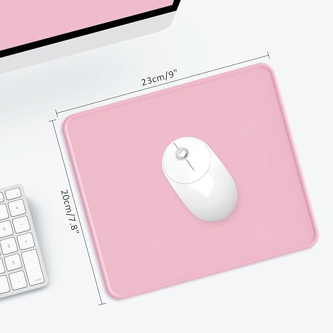 eulps Mouse Pad with Stitched Edge, Multiple Patterns Computer Mouse Pads with Non-Slip Rubber Base, Washable Cloth Mousepad, for Gaming, Laptop, PC (Pink)