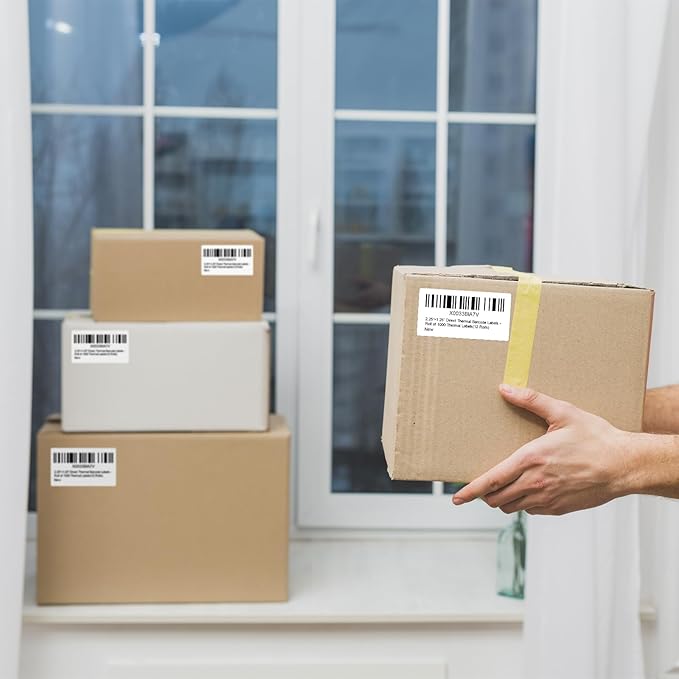 12 Rolls 2.25" X 1.25" Thermal Printer Labels, 1000/Roll - Direct Thermal Labels Compatible with Zebra & Rollo Printers