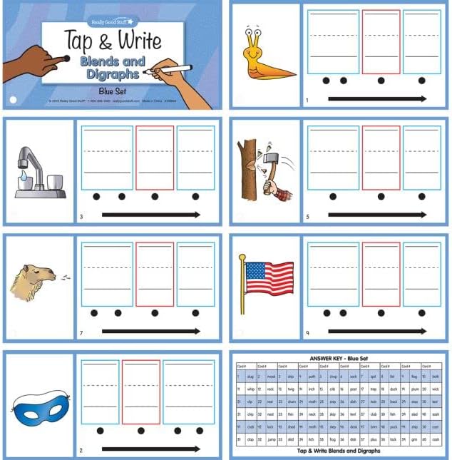Really Good Stuff Tap and Write Blends and Digraphs - 124 Cards