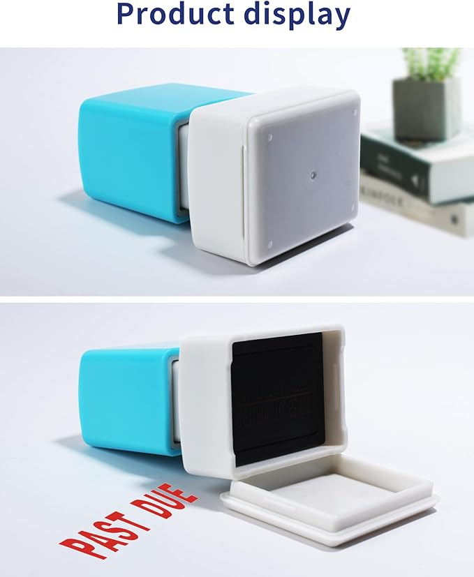 WAFJAMF Past Due Stamps–Self-Inking Rubber Office Stamp Red Ink Message Stamp-Medium