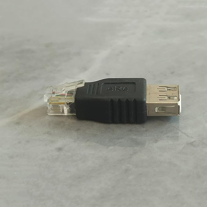 RJ11 to USB Telephone Line Adaptor, 6P4C Male to USB Type-A Female Plug for Telephone Communication Fax Machine Modem, 2PCS