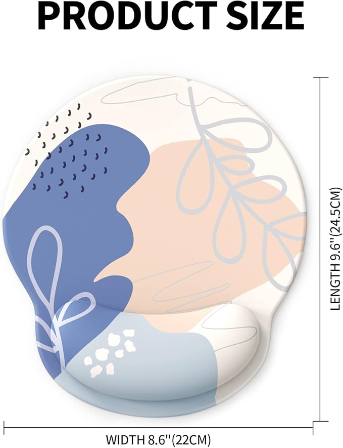 eulps Mouse Pad with Wrist Rest, Comfortable Computer Mousepad with Gel Wrist Support Smooth Surface and Non-Slip PU Base for Pain Relief, Laptop, Office & Home (Leafy Lushness)