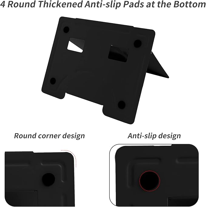 Metal Book Stand - Adjustable Book Holder for Reading (Full Black)