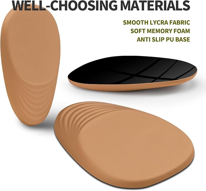 Hokafenle Ergonomic Mouse Pad Wrist Support, Terraced Slope Carpal Tunnel Wrist Pad for Mouse with Unibody Memory Foam, Wrist Rest Pain Relief Mousepad (Sandy Brown, 11.8x7.9 in)