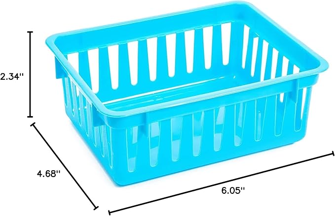 Bright Creations 12 Pack Small Plastic Classroom Storage Bins for Organization and School Supplies 6 Colors (6.1x4.8 in)