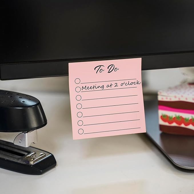 Post it Notes 3x3 Cute and Aesthetic Sticky Notes Planner Notepad - 450 Sheets - Desk Accessories for School, Office, and Home - Ideal Gifts for Teachers, Women, and Coworkers (to do)