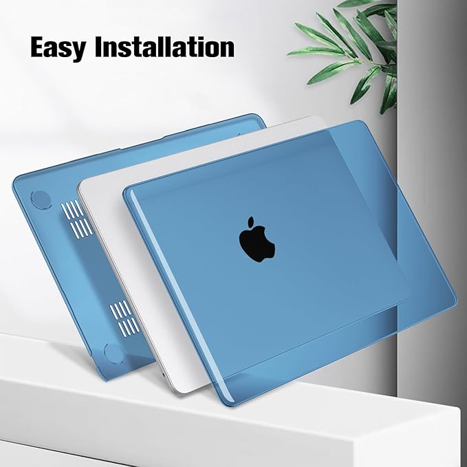 Fintie Case for MacBook Air 13.6 Inch A3113 A2681 (2022 2023 2024 Release) - Snap On Hard Shell Cover for MacBook Air 13.6" M2 M3 Chip with Liquid Retina Display and Touch ID (Crystal Ocean Blue)