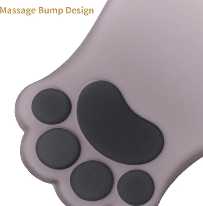 Ergonomic Mouse Pad with Wrist Rest,Cute Cat Paw Mousepad Wrist Support,Comfortable Massage Design Computer Pain Relief Mouse Pad with Non-Slip PU Base for Desk Laptop Gaming,Gradual Brown