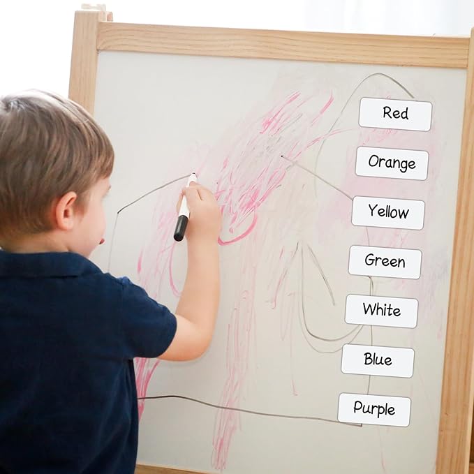 Larger Magnetic Dry Erase Labels 12"x 4" White, Big Dry Erase Magnetic Labels for Whiteboards, Fridge, School Classroom, Pack of 10