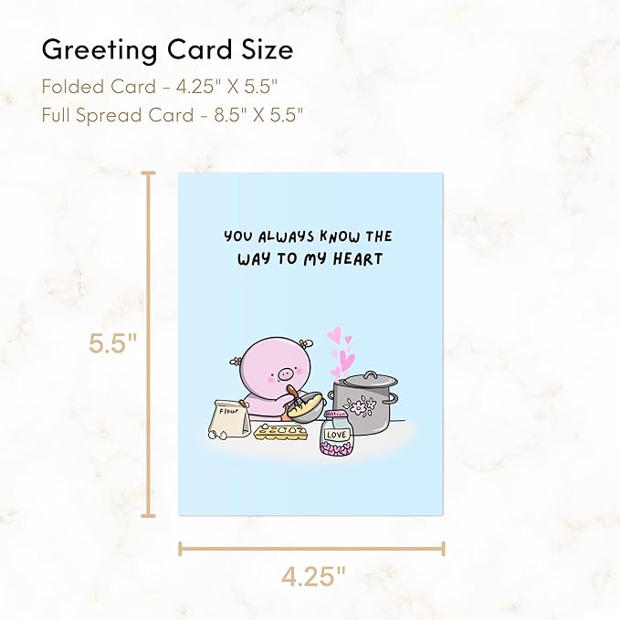 Anniversary Card for Her Him/Husband Boyfriend/Girlfriend Wife/Sarcastic Birthday Vday Greeting Card (You Always Know The Way To My Heart)