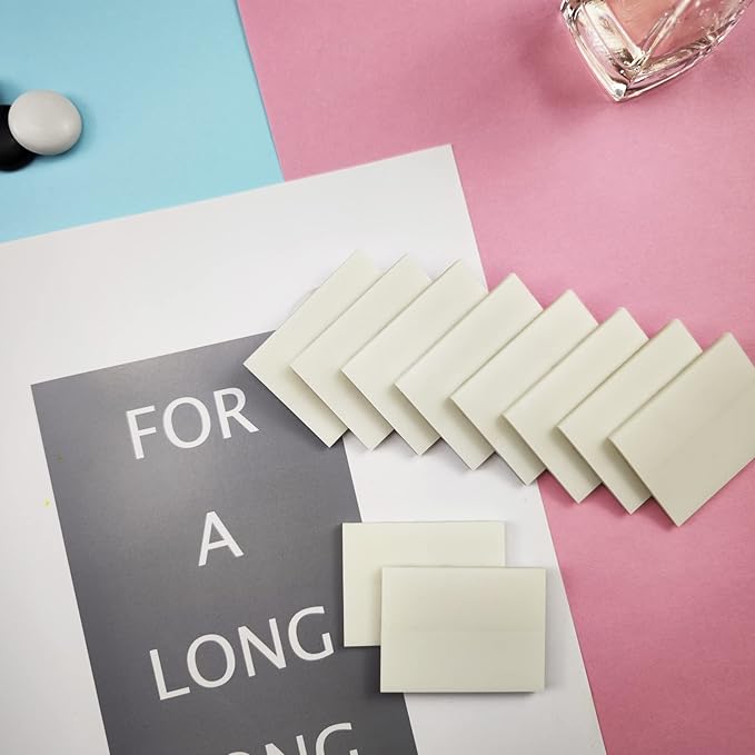 Transparent Sticky Notes 500 Sheets, 1.5 x 2 in Clear Sticky Notes, See Through Invisible Translucent Sticky Notes Waterproof Self-Stick Note Pads for School, Office (10 Packs)