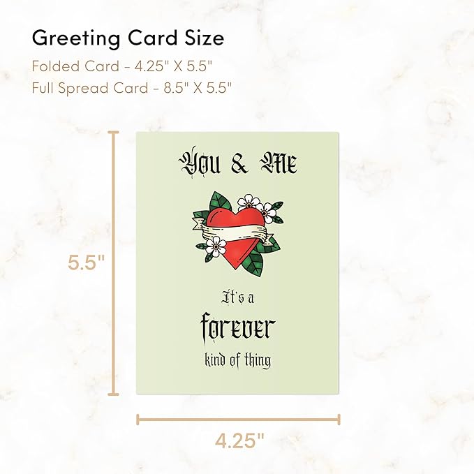 ALY LOU Funny Anniversary Card for Her Him/Husband Boyfriend/Girlfriend Wife/Sarcastic Birthday Greeting Card (You and me, it’s a forever kind of thing (Tattoo))