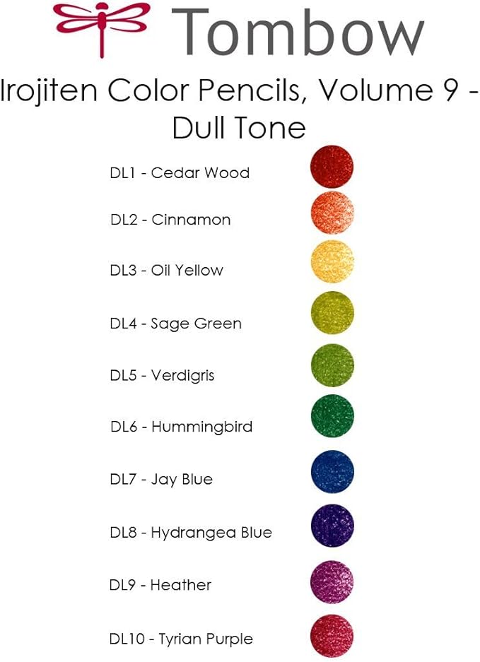 Tombow 51527 Irojiten Colored Pencil Dictionary Set, Seascape, Set of 30. Beautifully Crafted Wax-Based Colored Pencils with Enamel Finish