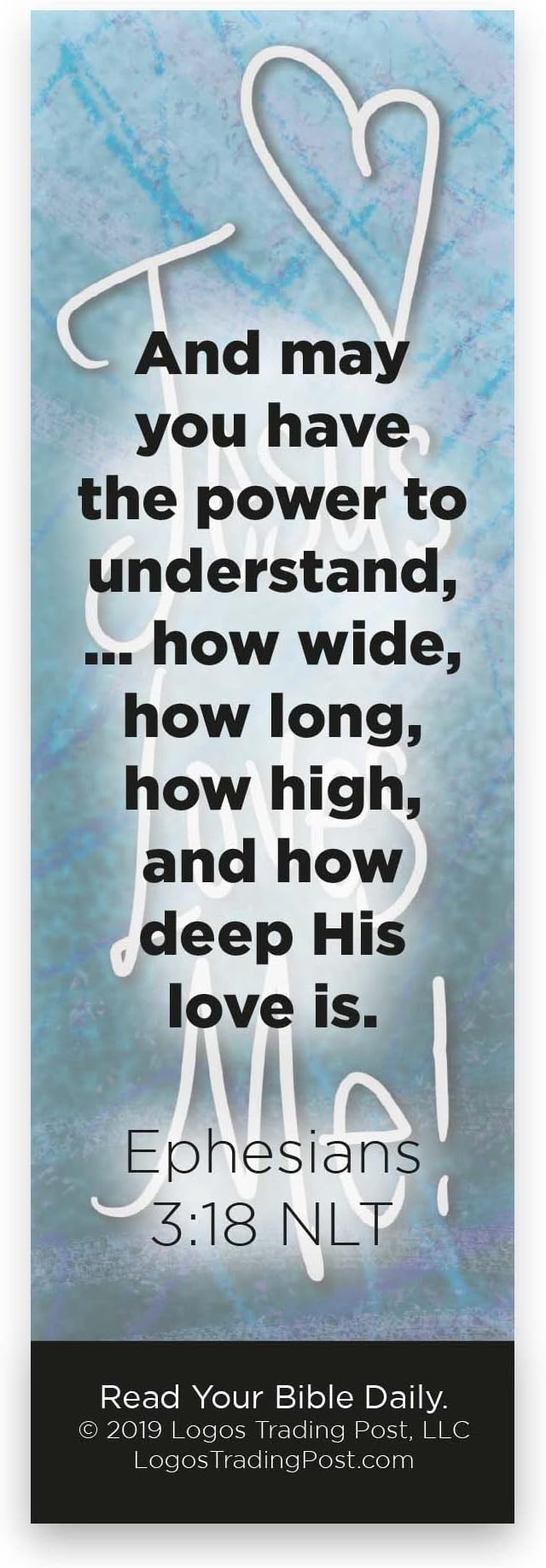 Jesus Loves Me, Ephesians 3:18, Bulk Pack of 25 Christian Bookmarks for Kids, Childrens Bible Verse Book Markers, Sunday School Prizes with Memory Verses, Scripture Gifts for Kids & Youth