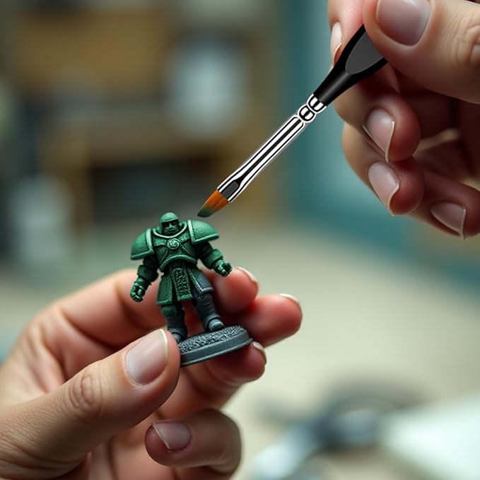 6Pcs Micro Paint Brushes Set with Triangular Handles - for Acrylics, Oils, Watercolors & Paint by Number, Citadel, Figurine, 40k,Mandala Painting(2PACK)(Black)