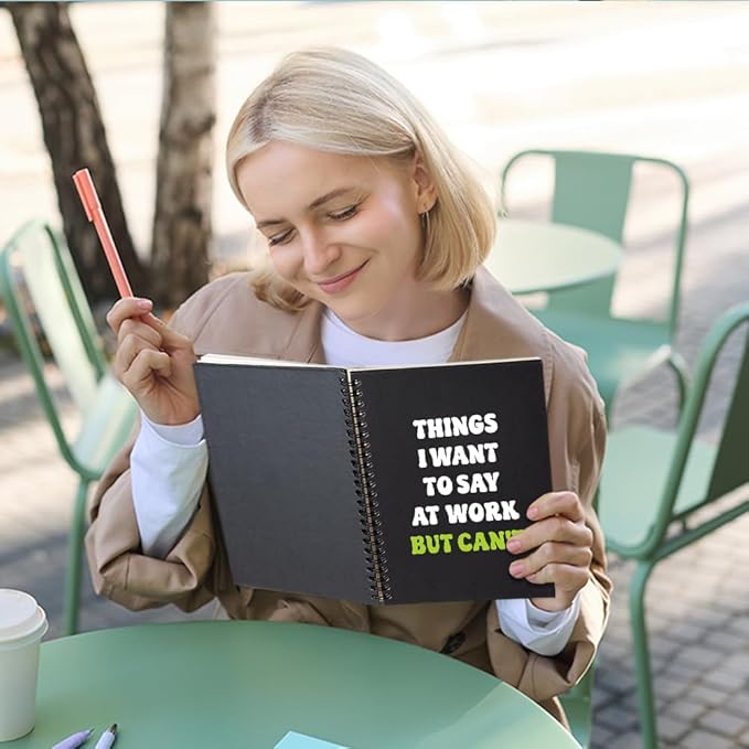 Things I Want to Say At Work But Can't 160 Blank Pages Spiral Notebook, Funny Sarcastic Notebook Gift for Office Colleague Coworker Office Worker Friend, Coworker Appreciation Gift