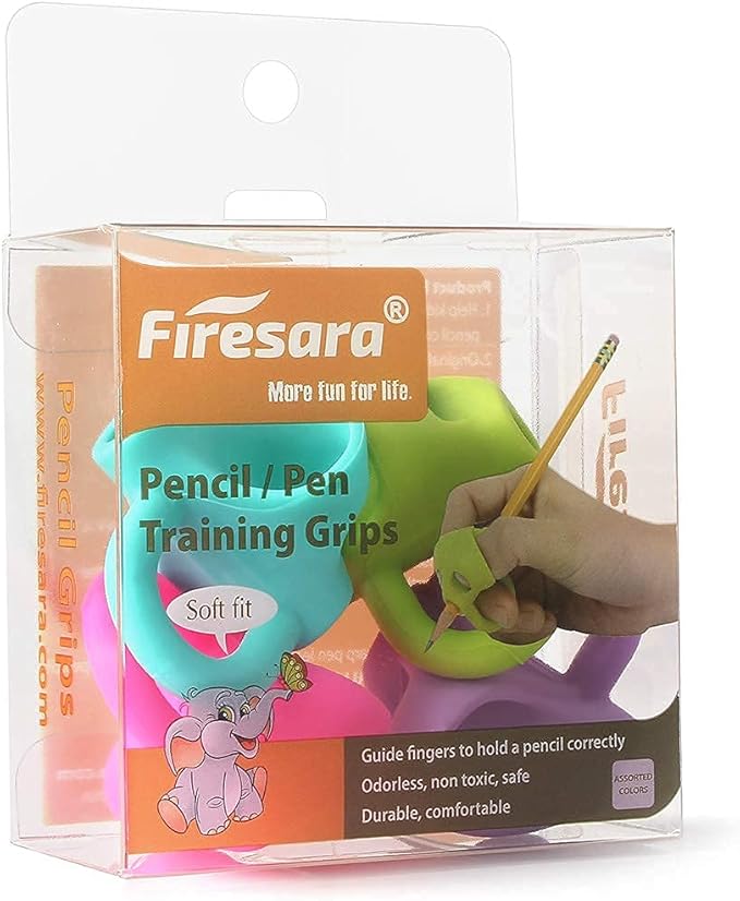 Firesara Training Grips, Original Breakthrough Assorted Writing Aid Grip Trainer Posture Correction Finger Grip for Kids Preschoolers Children Adults Special Needs for Lefties or Righties(4PCS)
